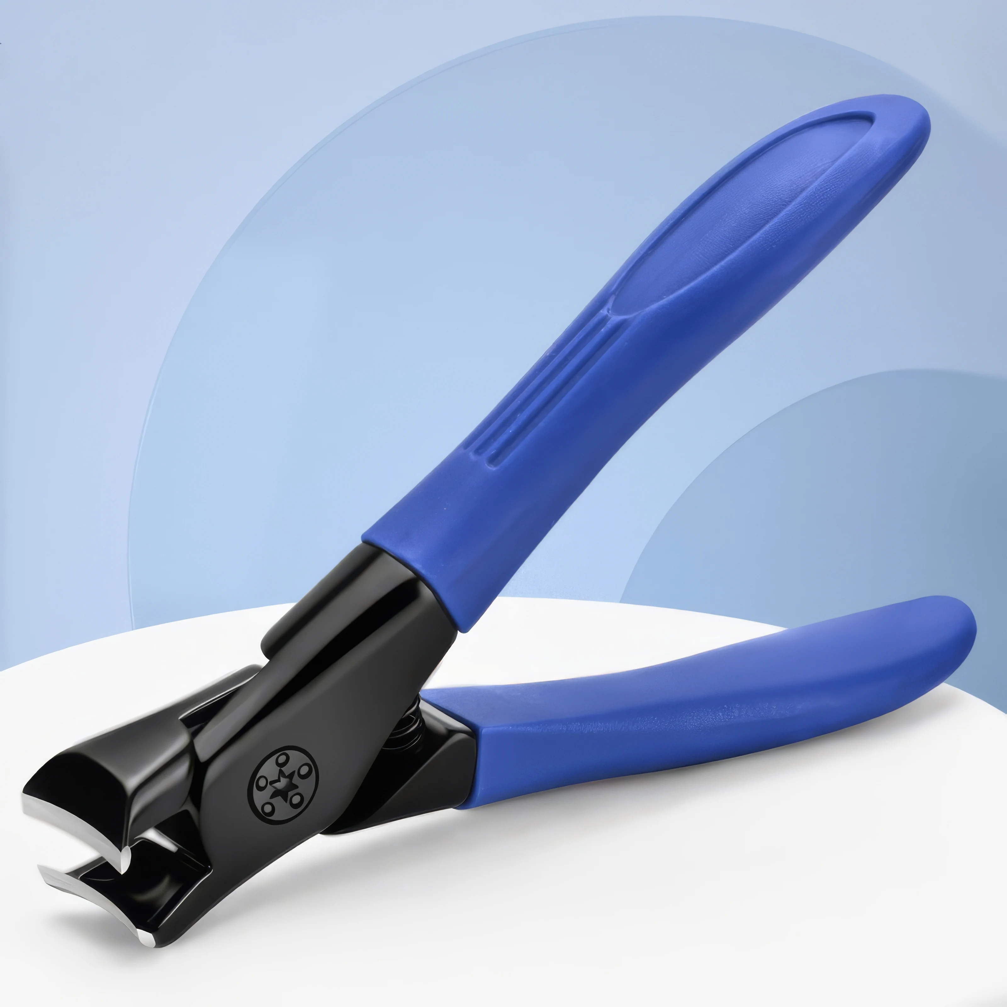 2 مقص أظافر أزرق، نسيج مضاد للانزلاق لقبضة مريحة، تصميم قفل أمان، مناسب لكل من الأطفال والكبار