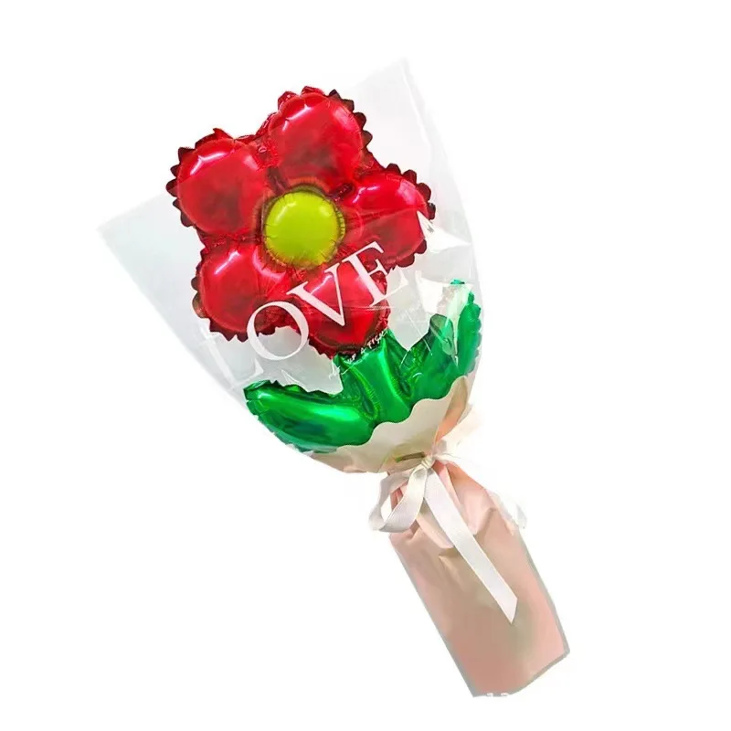 5pcs Rose Flower Bouquet Balloons Valentine\'s Day Flower Balloon Mother\'s Day decoration gift Wedding Valentine\'s Day decoration
