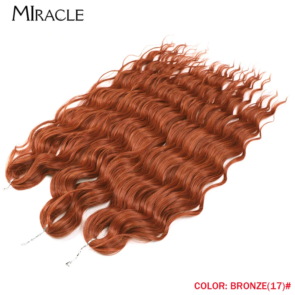 MIRACLE Synthetic 24 Inch Water Wave Crochet Hair Extensions Hair Loose Deep Wave Braiding Hair Twist Ombre Blonde Braids Hair