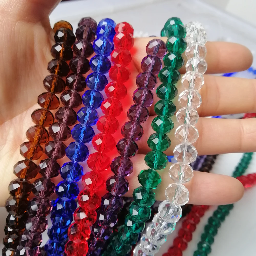 

Camal 65pcs/string 10mmx7mm 48 Faceted Clear Glass Crystal Flat Beads Spacer Beads for Necklace Bracelet Jewelry Making DIY