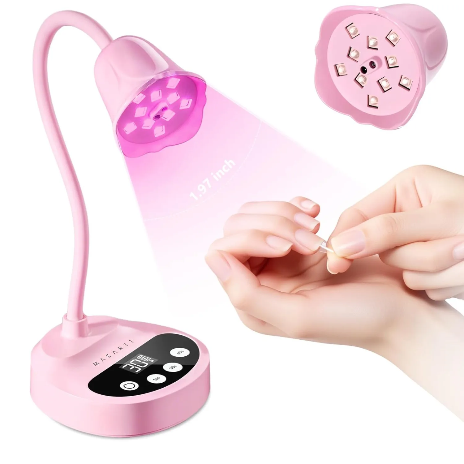 MAKARTT UV LED Nail Lamp Rechargeable Gooseneck Cordless Nail Dryer Auto Sensor 3 Timers Fast Curing Gel Polish Nails Manicure