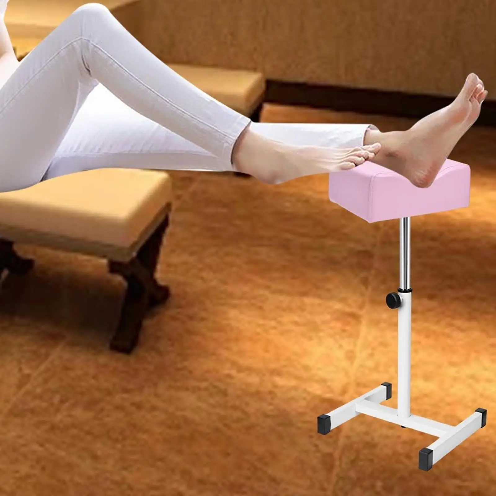 Pedicure Manicure Footrest Leg Rest Chair,Metal Manicure Leg Rest Stool Adjustable Height Footstool for Home Beauty Salon