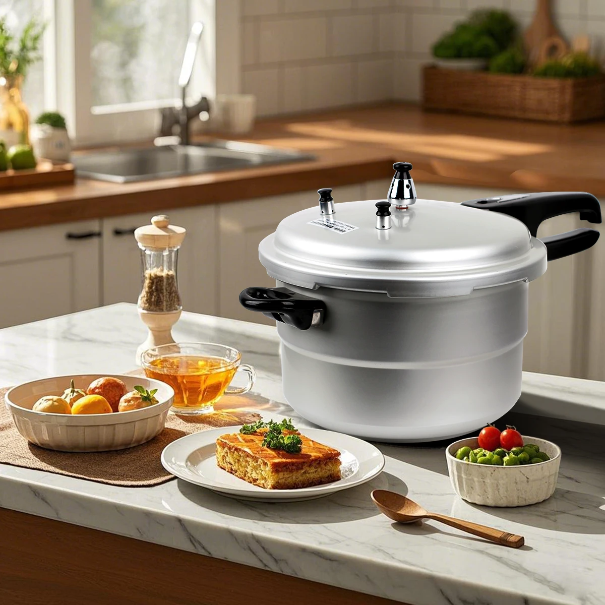 

Large Capacity Aluminum Alloy Pressure Cooker-9L,Durable and Sturdy, Cooker Pressure Pot ,Steamed grid,Pot Cover for All Stove