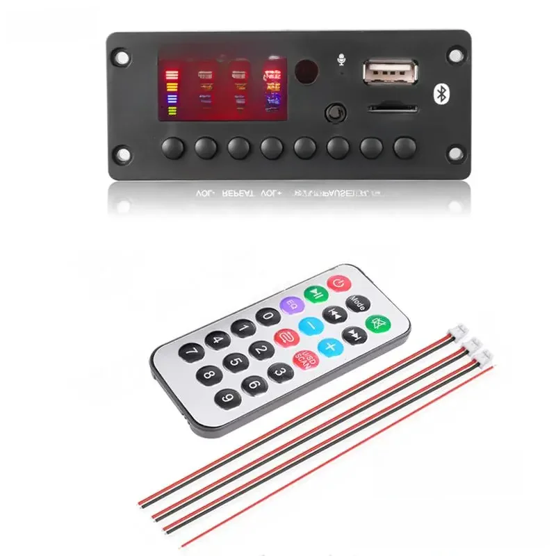 2*25W Wzmacniacz Bluetooth 5.0 Dekoder MP3 DC 7V-15V 50W Odtwarzacz MP3 Moduł USB FM AUX Nagrywanie radiowe z pilotem zdalnego sterowania — zdjęcie produktu 7