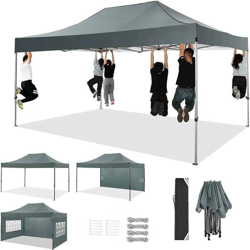 Commerciële kwaliteit 10x15 pop-up tuinhuisje tent waterdichte buitenluifel met 4 zijwanden, UPF 50+ zonwering voor feesten