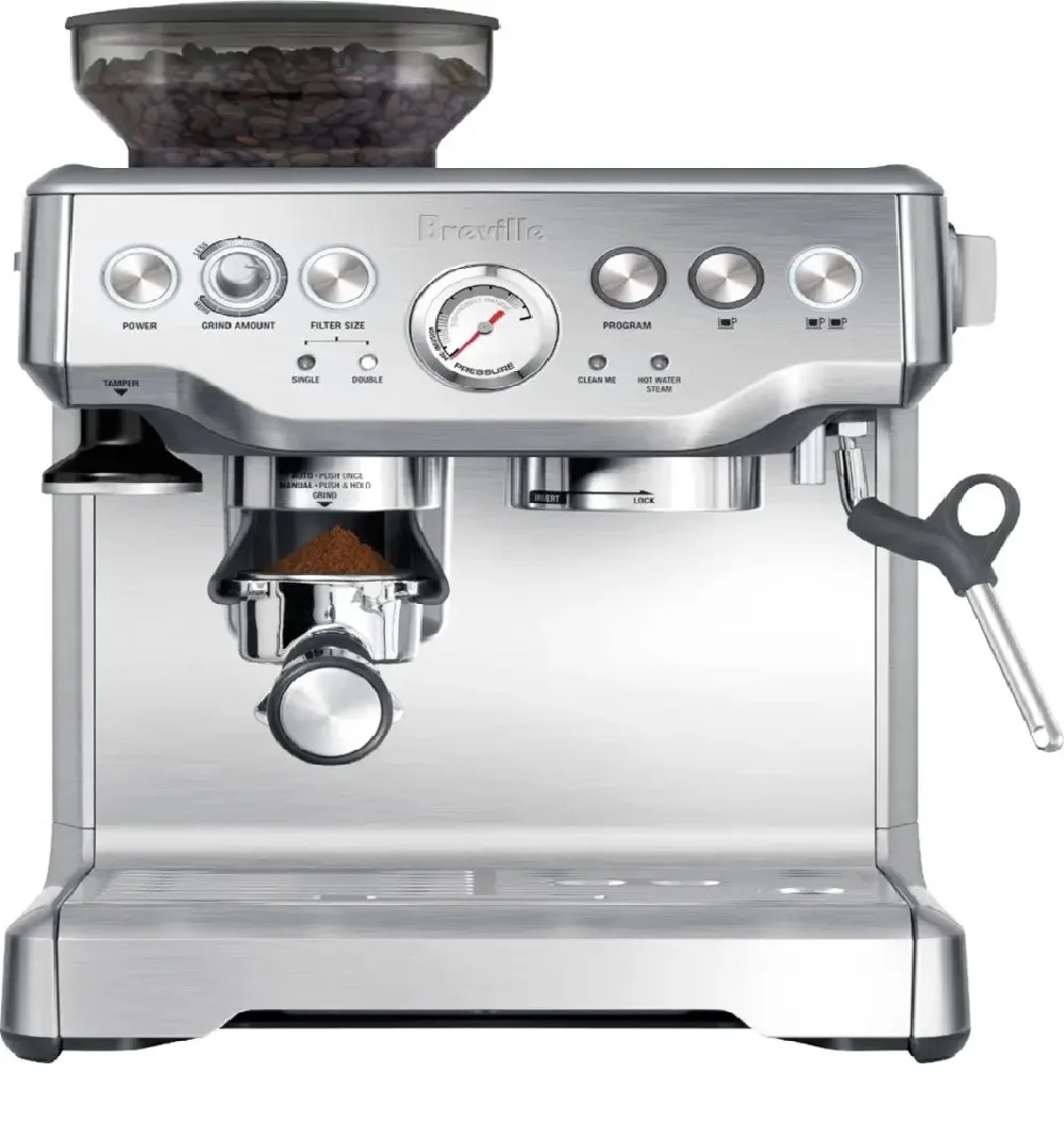 Brevilles the Barista Express Espresso Machine with 15 bars of pressure Milk and grinder - Stainless Steel OL