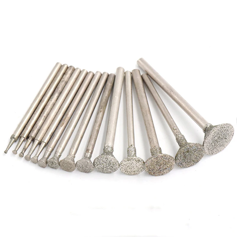 

10Pc/5Pc 0.8~10mm C2 T-shaped Diamond Head 2.35mm/3mm Shank Burr Grinding Polishing Engraving Bit for Dremel Rotary Tools