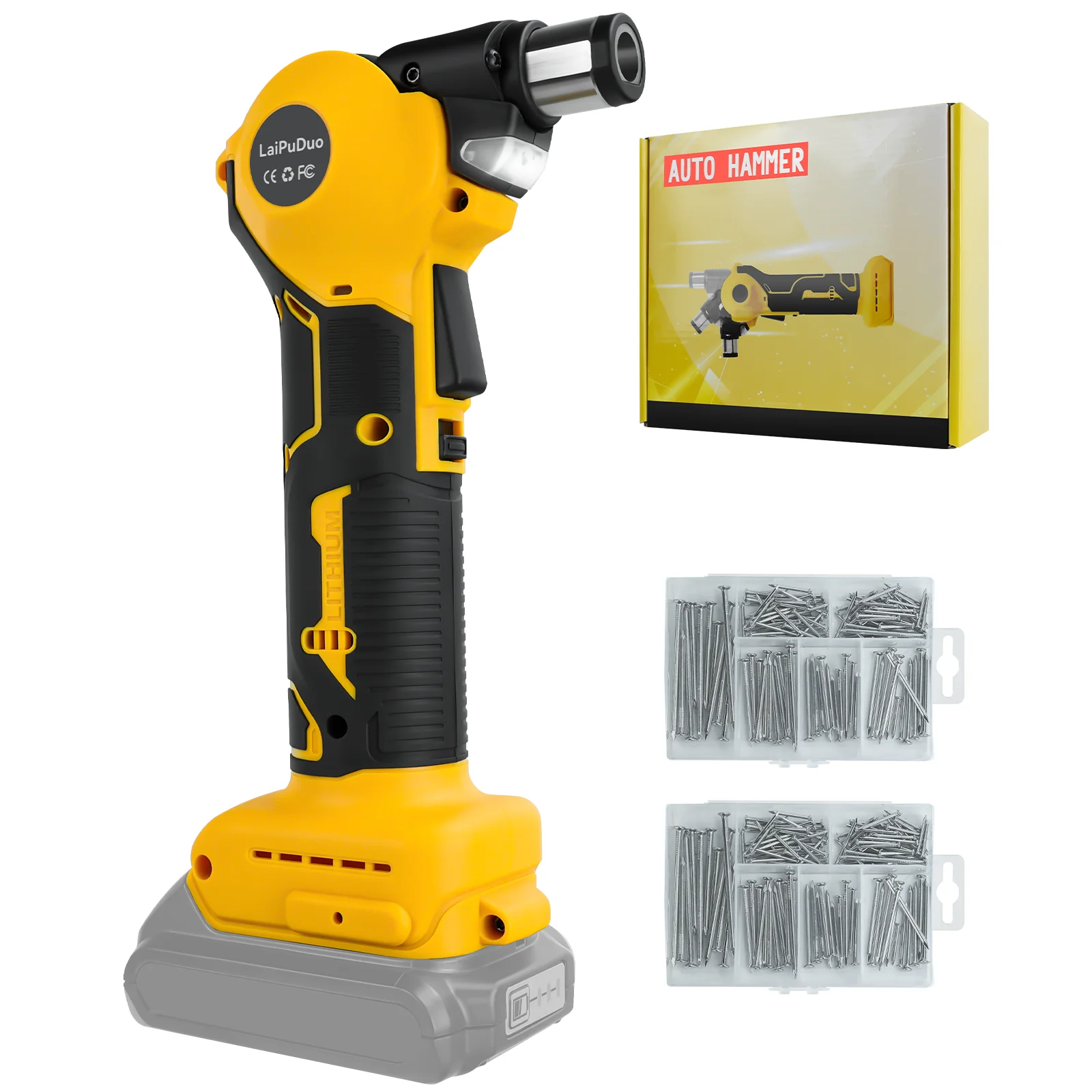 

Cordless Palm Nailer Auto Hammer Power Framing Nailer 0-90° Adjustable Palm Hammer Drill for Dewalt 20V Battery (No Battery)