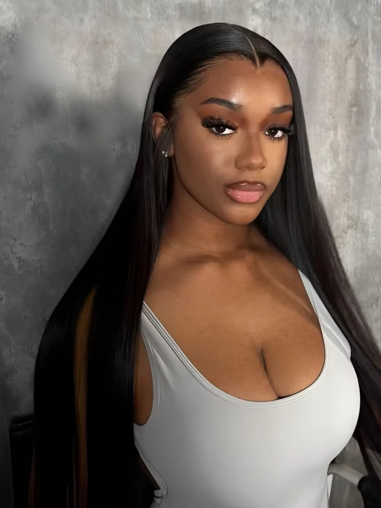 

42 Inch Straight Human Hair Wig 13x6 HD Lace Frontal 100% Human Hair Wigs 200 Density Remy Pre Plucked Lace Front Closure Wig