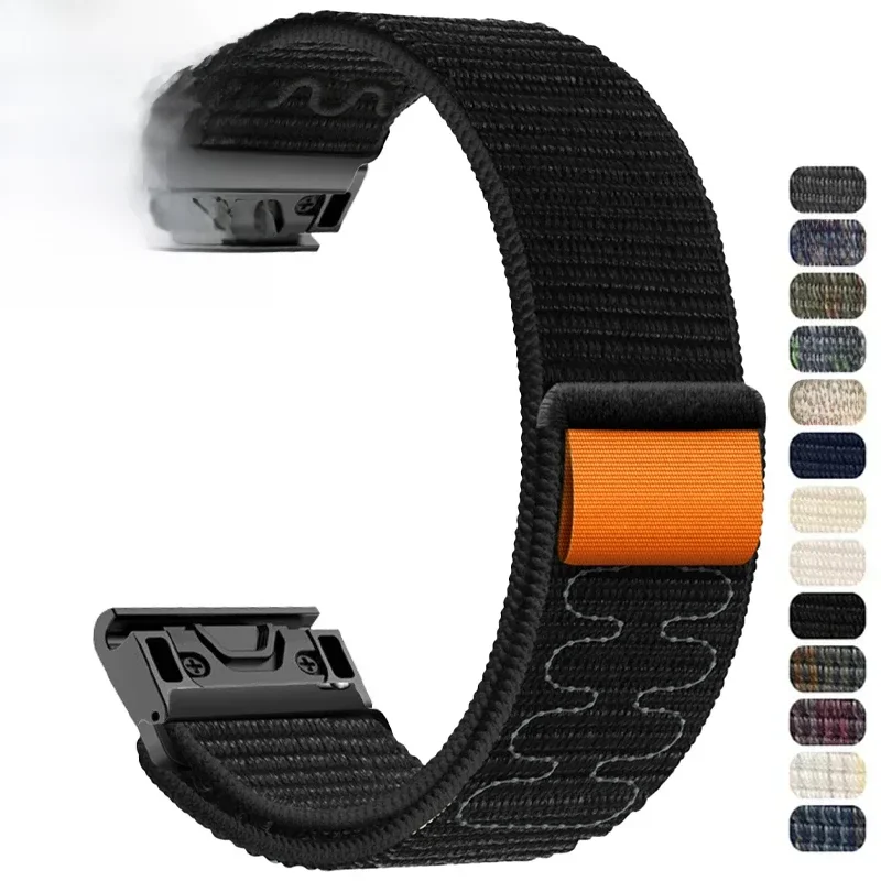 22 mm 26 mm Quick-Fit-Nylonarmband für Garmin Fenix 7X 7 Pro Fenix 6X 6 5X 5Plus Tactix 7 Forerunner