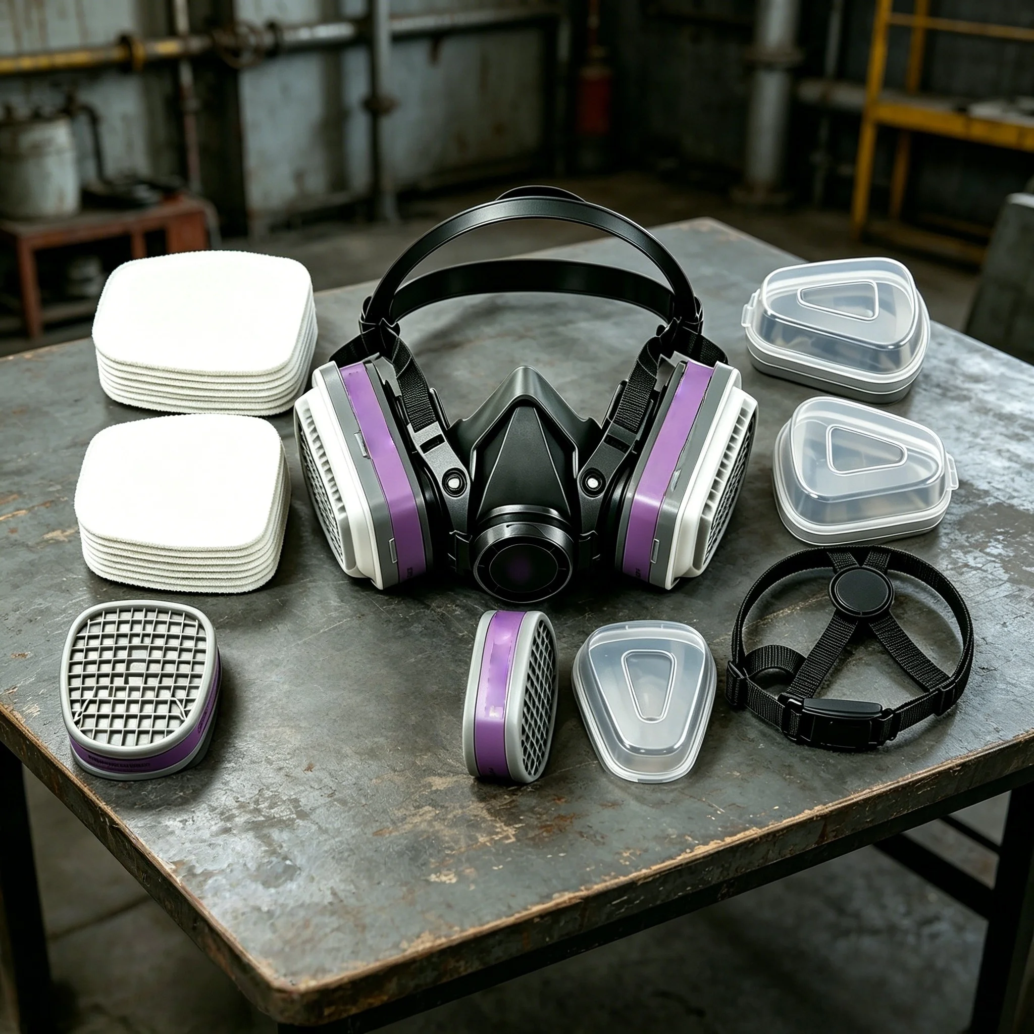 Reusable Half Face Respirator Mask with Filters