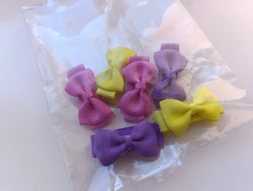 1.2 Inches Solid Colors Mini Hair Bows With Clip For Kids Girls Hairgrips Ribbon Covered Safety Bows Headwear Hair Accessories photo review
