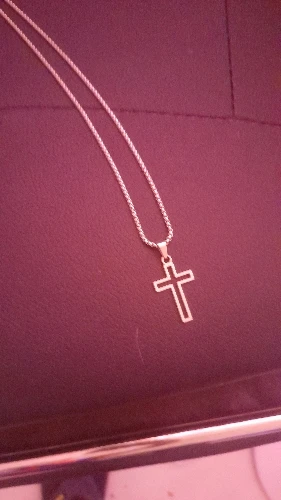 Casual Hollow Cross Necklaces for Men Boys,Waterproof Stainless Steel Cross Pendant Necklace,Religious Faith Prayer Jewelry Gift photo review