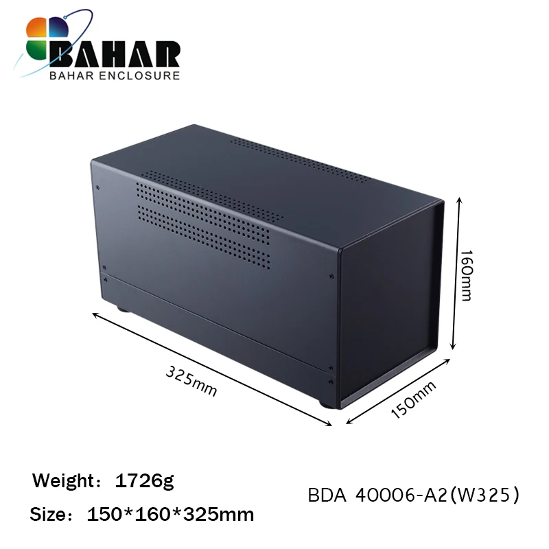 Bahar Enclosure Iron Case Wire Connection Box Metal Instrument Case Project Housing For Electronics Battery Box BDA40006-W325