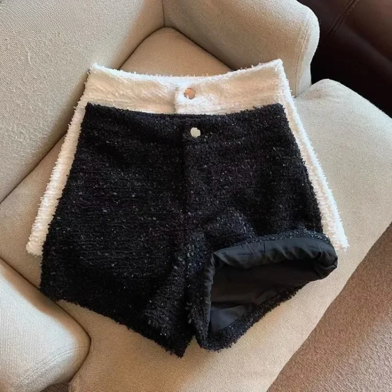Hotsweet Szorty Kobiety Seksowne Skinny Y2k Odzież Wysoka Talia Europejska Moda Streetwear Spodnie Cool Gruby Guzik-Fly Szerokie Nogawki Nowy — zdjęcie 2