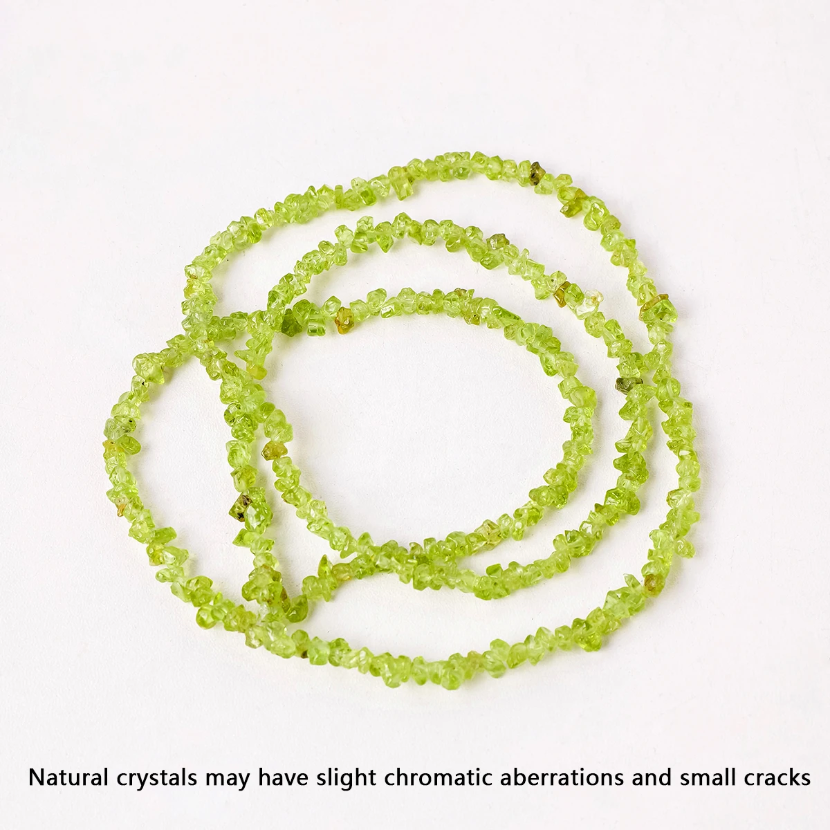 Natural Crystal Raw Stone Green Olivine Stone Semi-finished Material Wholesale Hand-beaded Jewelry  Bracelet Accessories