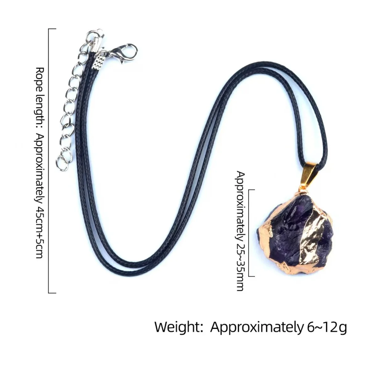 25-35mm Irregular Shape Natural Stone Crystal Necklaces Pendant Gold Color Wrap Charms for Jewelry Making DIY Earrings Accessory image 5