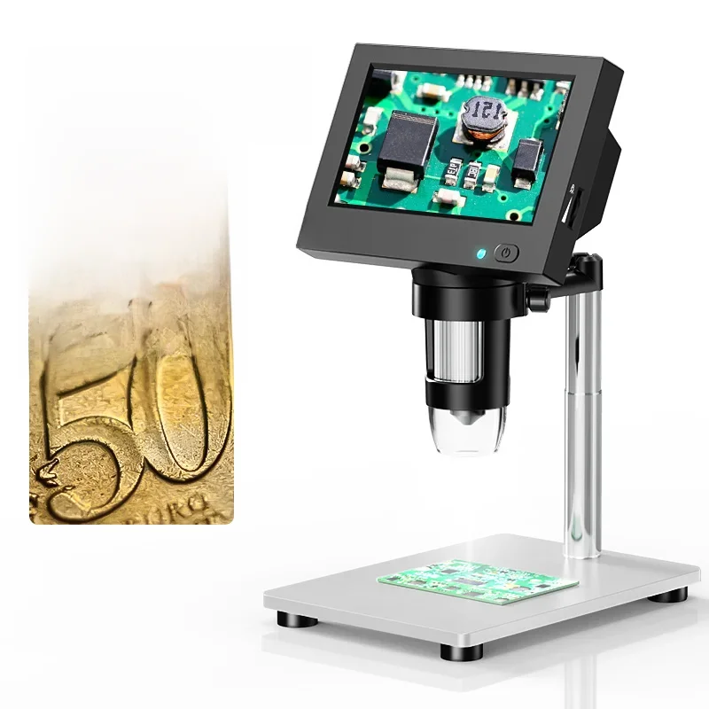 4,3-calowy mikroskop cyfrowy LCD 1000X Mikroskop wideo dla dorosłych z 8 diodami LED Mikroskop lutowniczy do naprawy, płyt drukowanych, mikroskopów roślin — zdjęcie 2