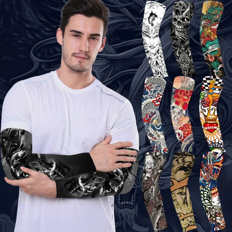 AliExpress pdmcms New Cooling Arm Warmer Unisex Quick Dry UV Protection Outdoor Cycling Arm Sleeves Fashion Tattoo