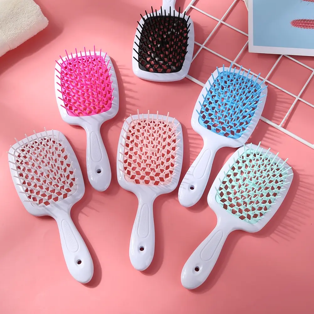 Massage Combs Tangled Hair Comb Detangling Hair Brush Hollow Out Wet Curly Hair Brushes Barber Comb Salon Hair Styling Tools