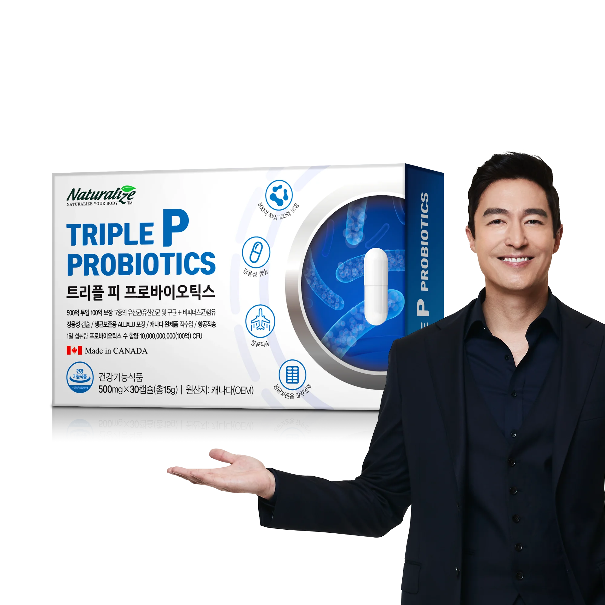 Triple P. Biotics 500mg x 30 capsules Canada Direct Import Lactic Aactic Bactericyproline prebiotics