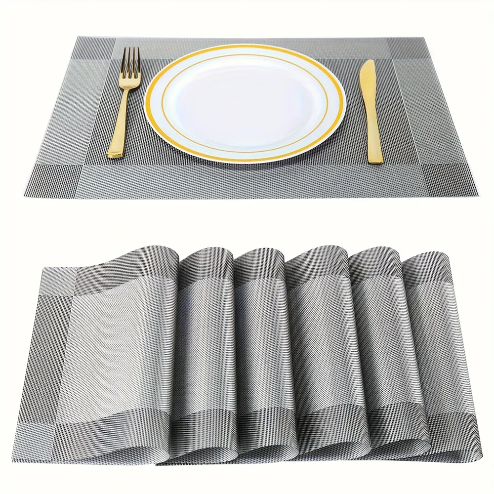 Tischsets für den Esstisch in der Küche, hitzebeständige, rutschfeste, fleckig waschbare PVC-Tischsets, leicht zu reinigende Speisematten – Detail 7