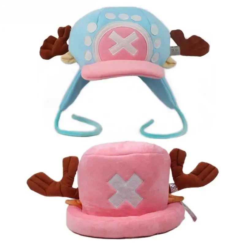 Cute Tony Chopper Cap Plush Anime Cotton Kawaii Blue Cartoon Comfortable Soft Unisex Character Dress Up Party Cosplay Hat