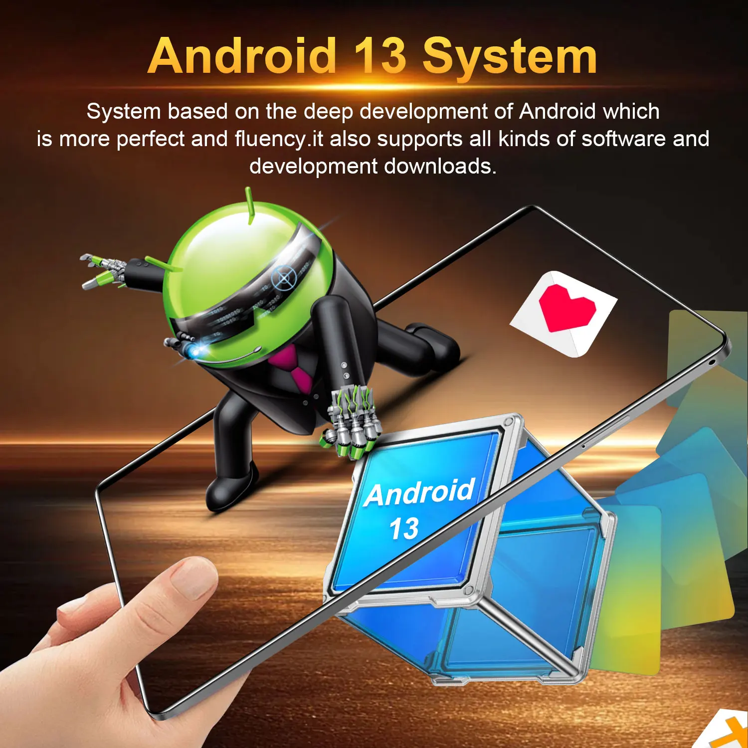 Image 6: Tablette originale 5G avec 16 Go de RAM, 1 To de ROM, écran 10,36 pouces, batterie 20000 mAh, Android 13, Bluetooth, processeur 14 cœurs, WIFI, GPS, HD, avec clavier