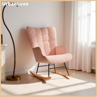 Urban Luxe Swing chair, Paid Backrest Living Room chair, Teddy Office, Lounge armchair, Reading armchair, Pink