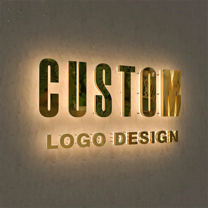 custom backlit sign, business led sign, custom logo metal sign, wall logo signage, beauty salon sign 3d letter sign