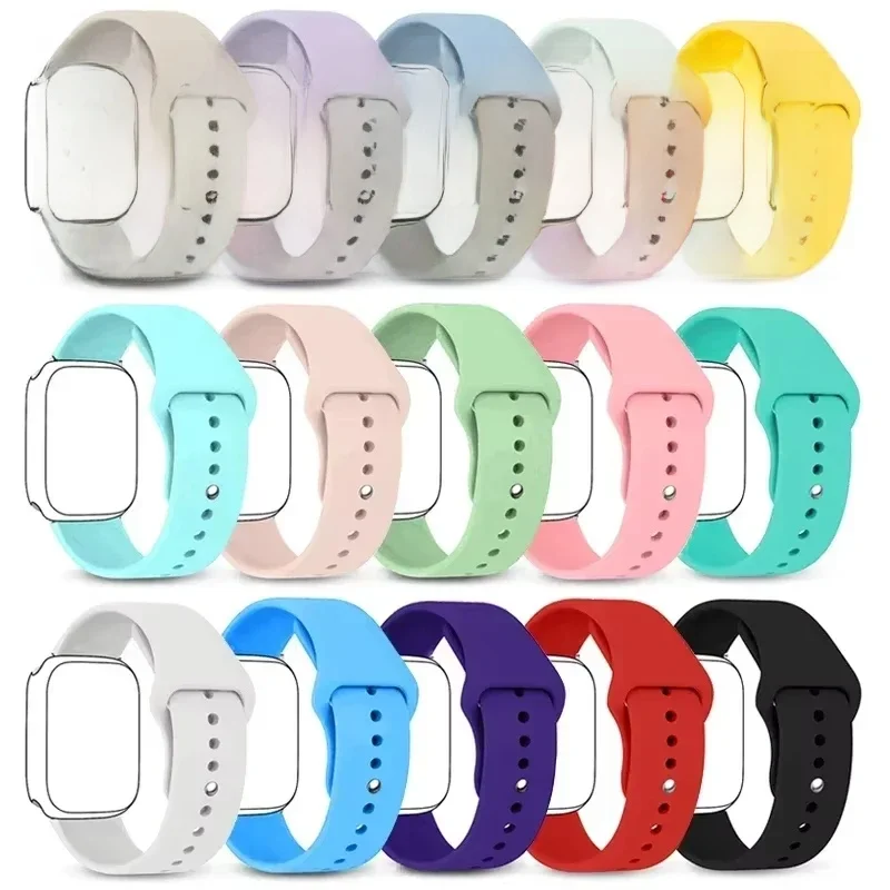 Siliconen band voor Apple Watch-banden 45 mm 44 mm 40 mm 41 mm 42 mm-46 mm sportarmband iwatch-serie 8 7 6 5 4 3 SE 9 10 Ultra 2 49 mm - afbeelding 2