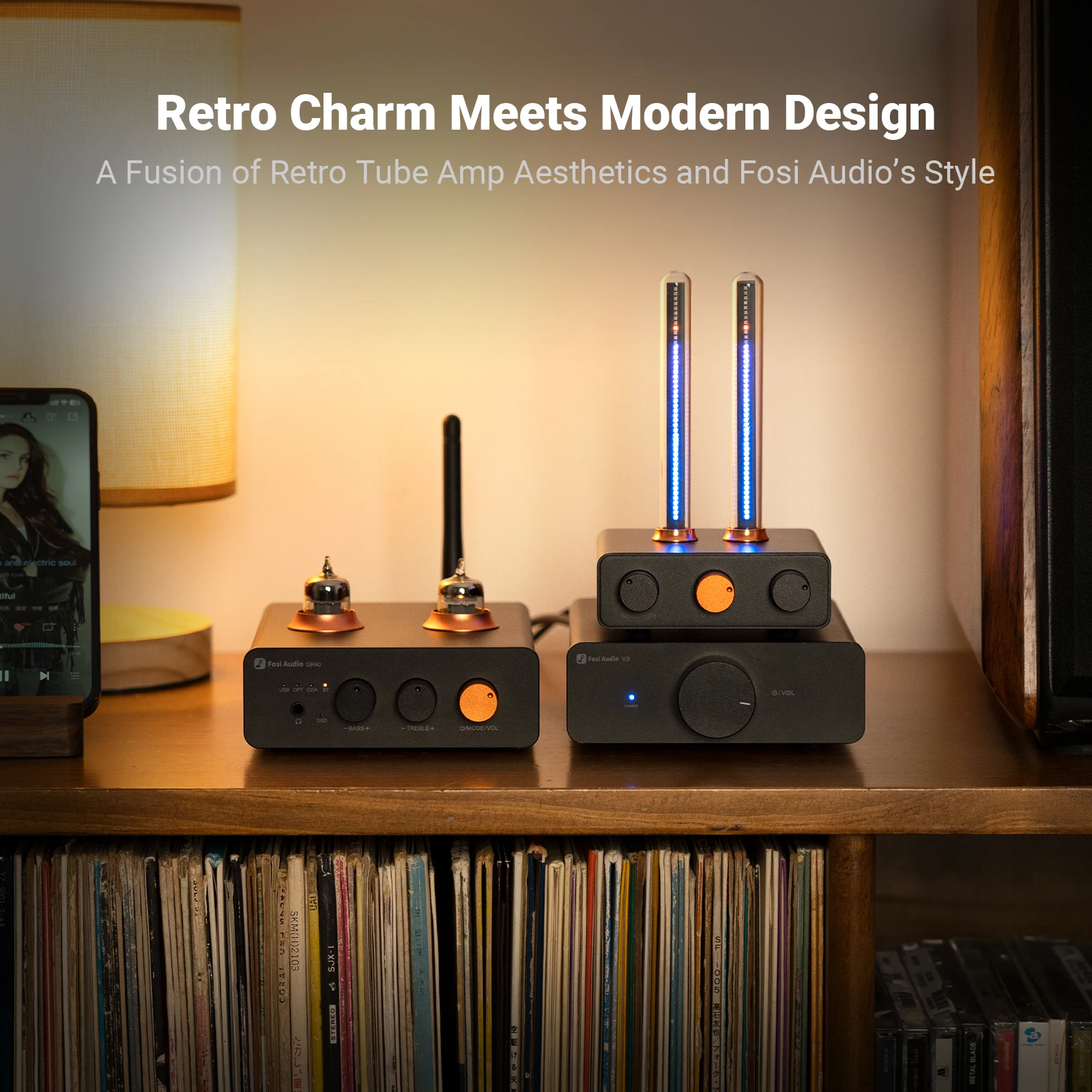 Fosi 오디오 비주얼라이저, 음악 리듬 주변 조명 데스크탑 RGB 컴퓨터 모니터 라이트 바 음악 리듬 LED 리듬 주변 램프