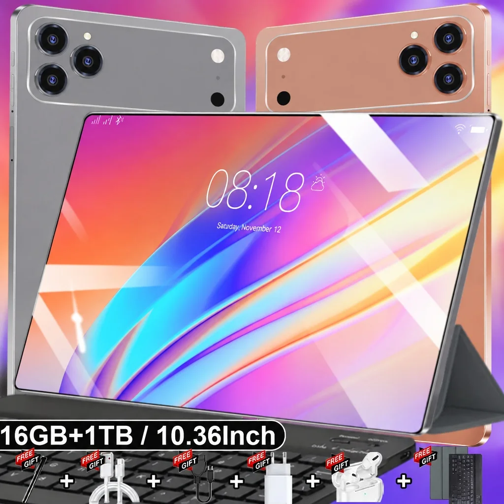 Tableta Android 13 Global de 10.36 Pulgadas, CPU de Alto Rendimiento de 10 Núcleos, 12Gb+512Gb, Batería de 12000Mah, Wifi 5g Dual Sim