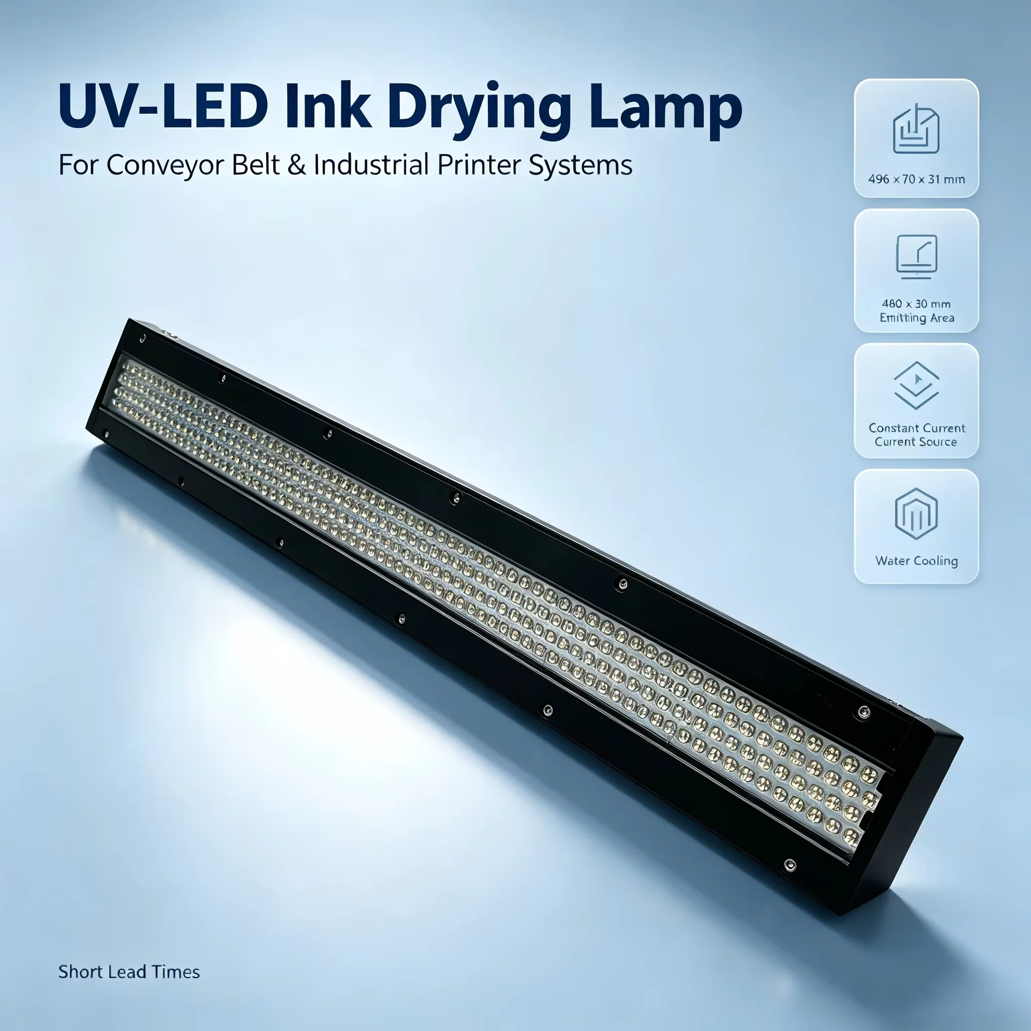 2900W uv printer lamp 395nm 14W/cm2 480x30mm for Kyocera Konica Ricoh Inkjet Printers Screen Printing and Adhesive Bonding
