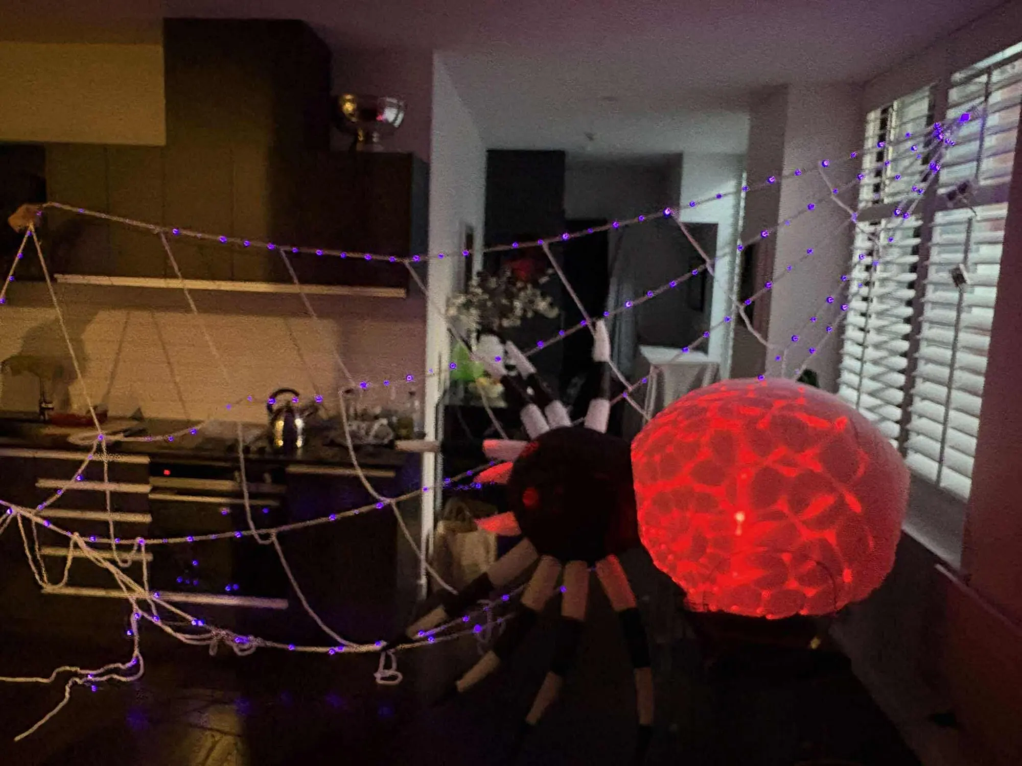 Giant Spider Halloween Inflatable Decoration Toys LED Lights Thriller Halloween Festival Decor Outdoor Garden Lawn Props photo review