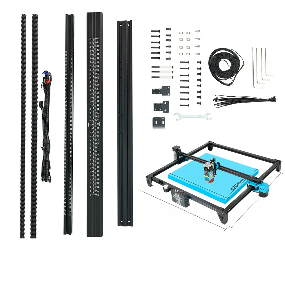 Zestaw rozszerzający grawer laserowy DIY pulpit grawerowanie laserowe profil aluminiowy rama 400/600mm zestaw do aktualizacji dla TTS-55 Pro TTS-10 Pro — zdjęcie 2