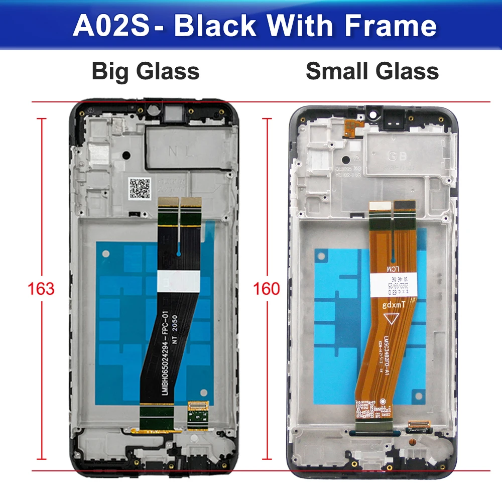 6.5 inch For Samsung A02s LCD A025M A025F/DS A025G/DS LCD Display Touch Screen with frame Digitizer Assembly replace