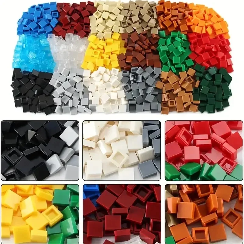 200 pièces 1x1 briques carrelage plat lisse 1*1 blocs de construction bricolage pièces créatives éducatives jouet pour enfants Compatible 3070