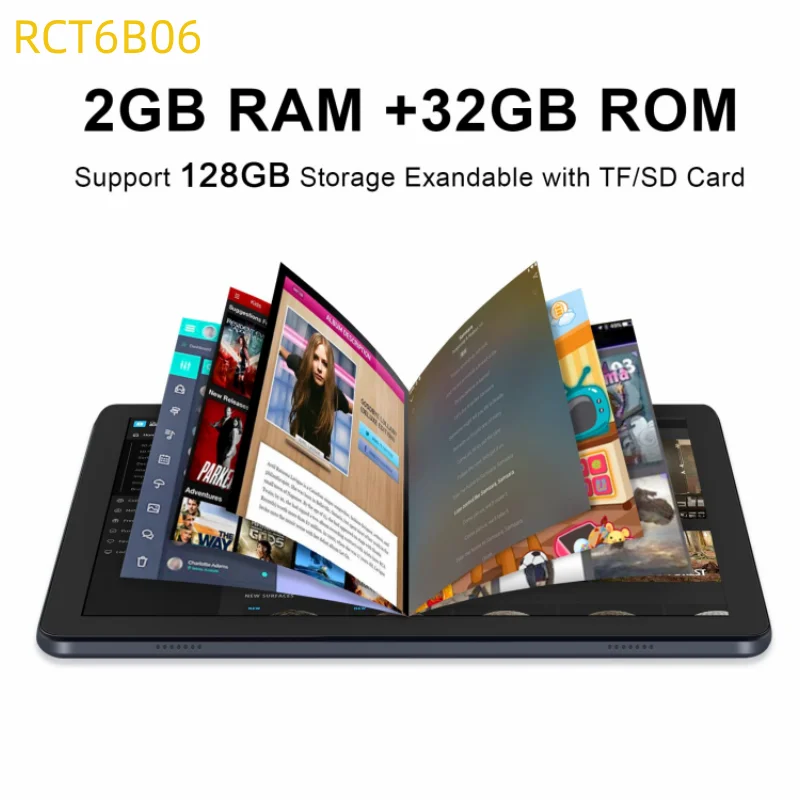 New Sales RCT6B06 10.1 INCH 2in1 Android 10 Tablet With Keyboard  2GB RAM+32GB ROM Tablets MT8167 Dual Camera WIFI Quad Core