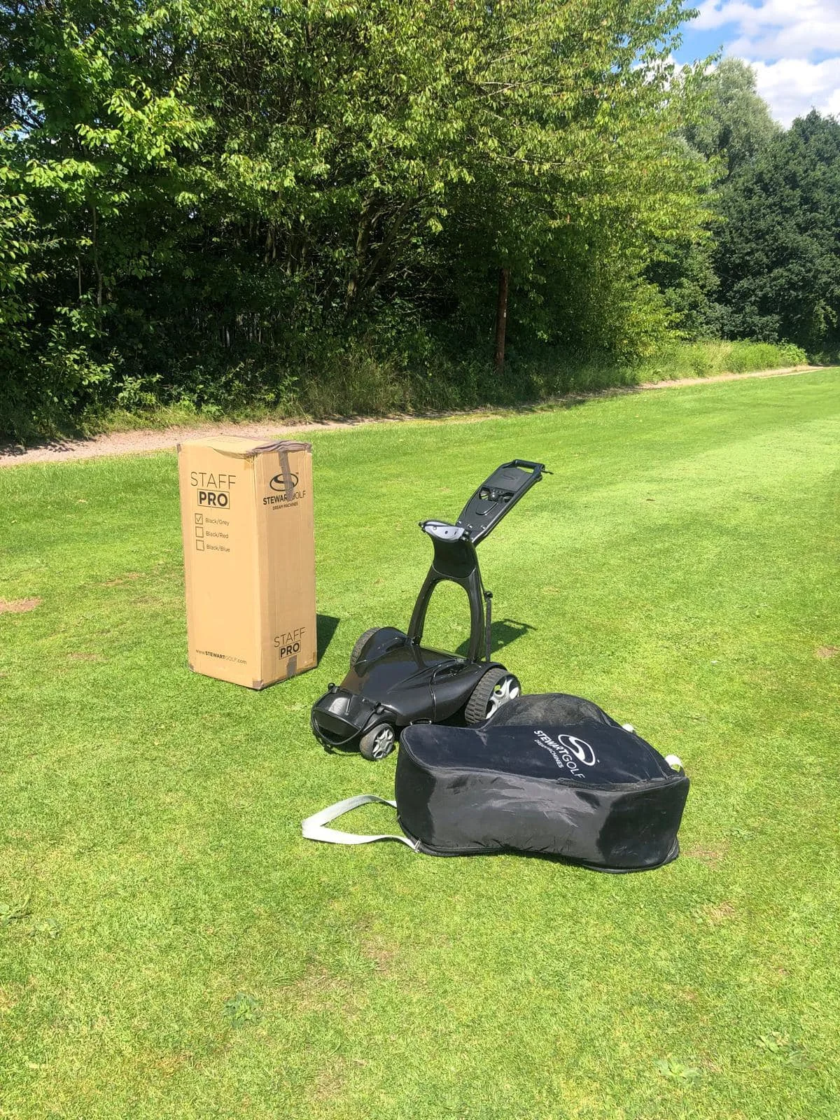 New Stewart Golf X9 Follow - Signature Range Electric Cart with Remote control and extra Battery