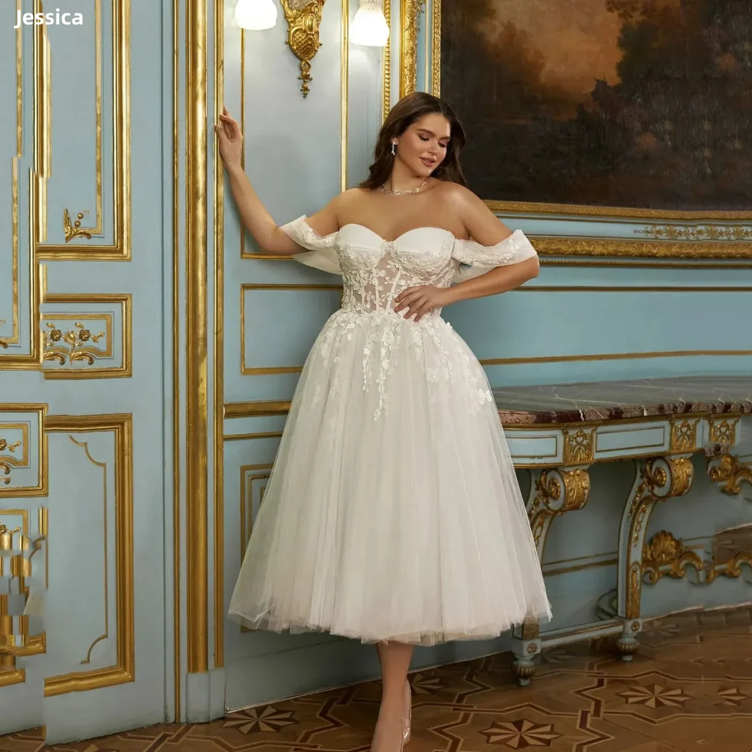 

Джессика Нежные кружевные вечерние платья с вышивкой Великолепные белые платья для выпускного вечера Тюлевое вечернее платье принцессы до щиколотки по индивидуальному заказу