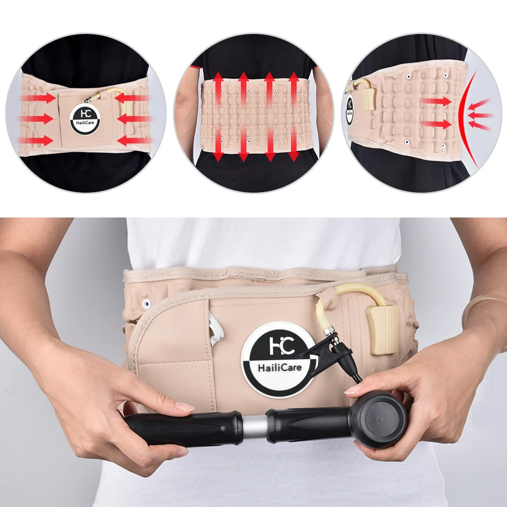 Lumbar Support Decompression Waist Air Traction Brace Spinal Back Relief Belt Backach Pain Release Device Massager Unisex Belt