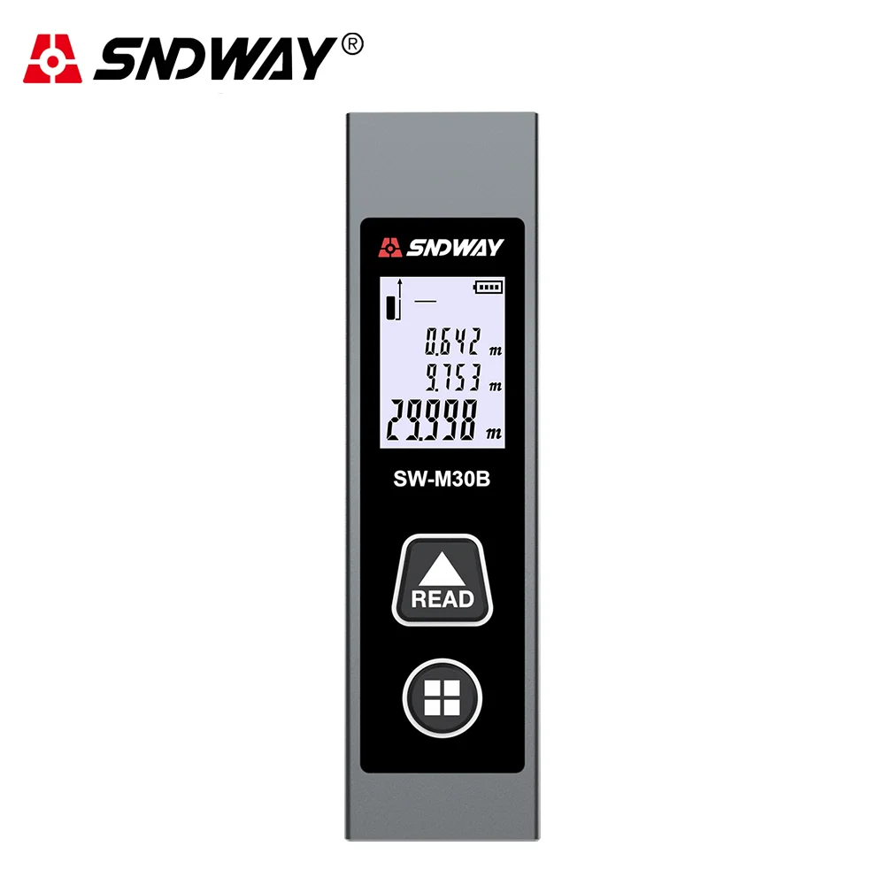 

SNDWAY Laser Distance Meter Digital Rangefinder Roulette Ruler Trena Range Finder Measuring Tape with Rechargeable Battery