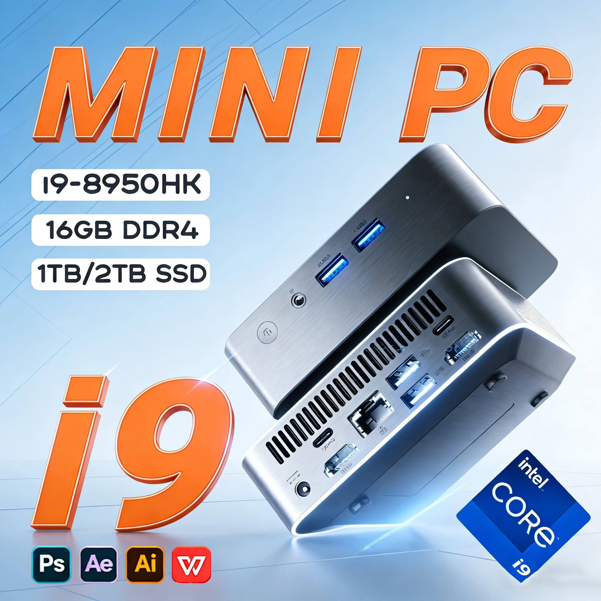 Mini PC ordenador Windows 11 Intel Core I9 8950HK i9 Mini Pc ordenador Intel i3 6100U 16GB RAM 1/2TB SSD WiFi 6 i9 mini Pc para juegos
