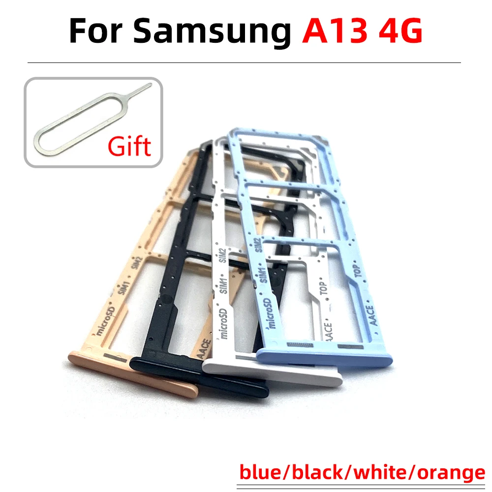 Bandeja SIM de doble tarjeta, adaptador de soporte de ranura para tarjeta SIM, piezas de reparación de teléfonos móviles Samsung A13 4G, 1 Uds.