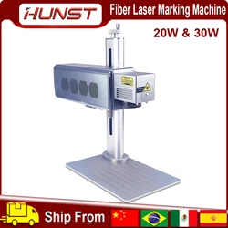 HUNST 20W 30W A8 Fiber Laser Marking Machine High Power Industrial Portable Engraver for Engraving Metal Jewelry Plastic Leather