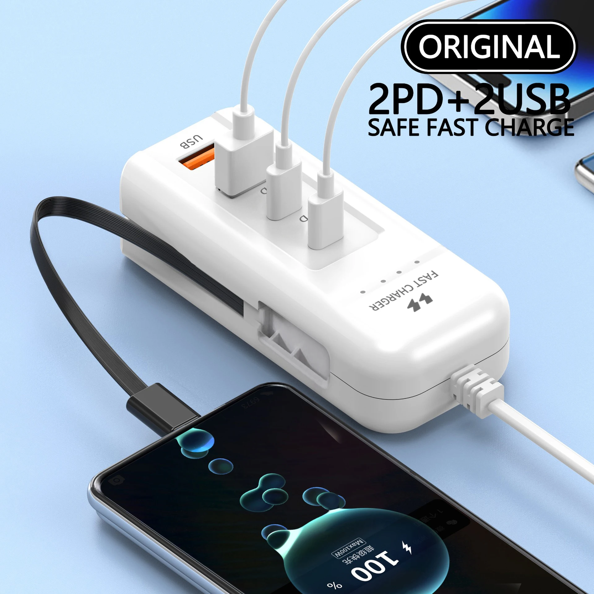 66W 4 Ports USB Charger Fast Charging PD Wall Charger For iPhone Xiaomi Samsung Huawei iPad Quick Charge 3.0 Phone Power Adapter
