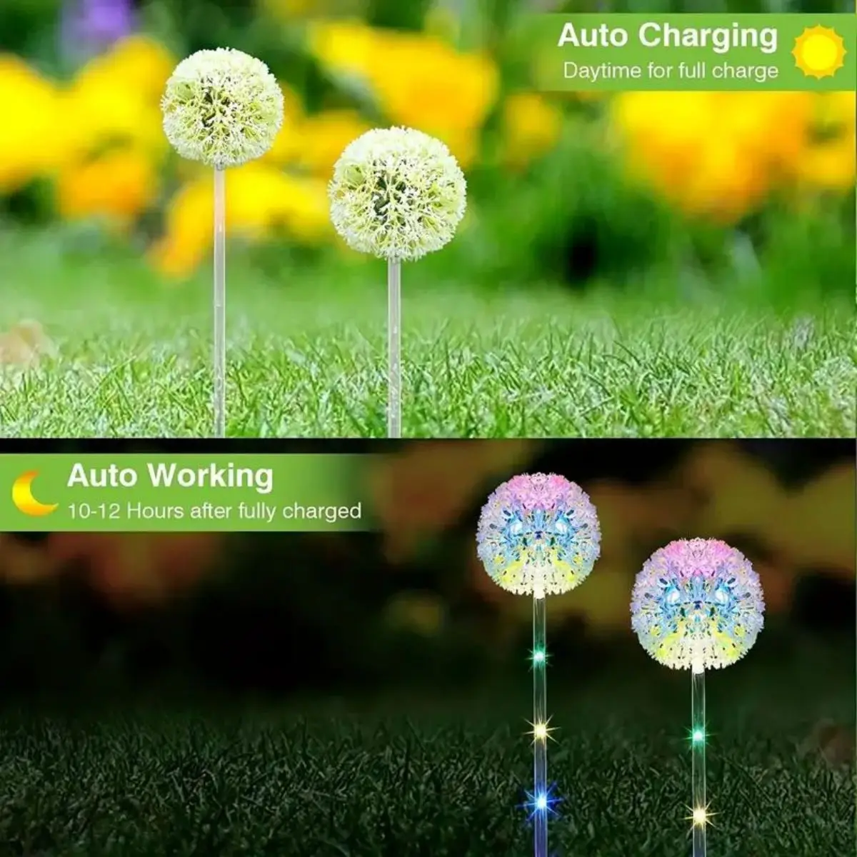 Solar-Powered Dandelion LED Garden Light, Festive Outdoor Lighting Decor