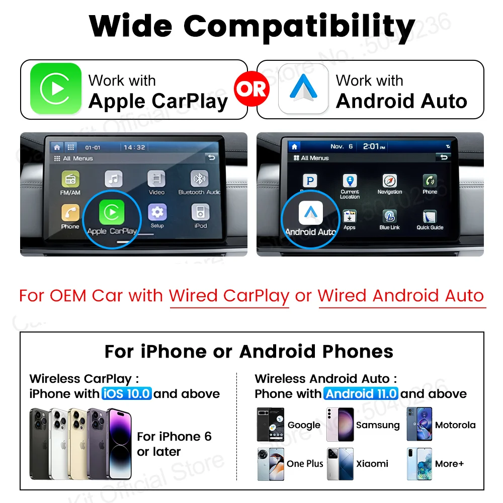 CarlinKit 무선 CarPlay Ai Box 안드로이드 13 QCM6125 8 코어 안드로이드 TV 박스 4G LTE 비디오 앱 설치 내장 1080P Dashcam GPS