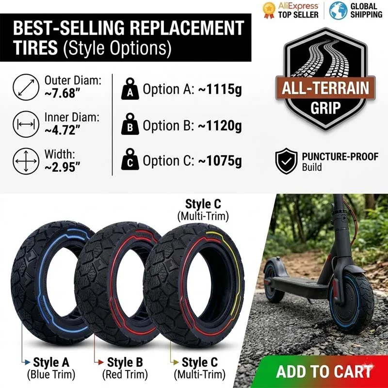 

9x3.0-5.5 Line-Colored Airless Solid Tire Non-Inflatable Off Road Wear Resistant Replacement Wheel for 9 Inch Electric Scooter